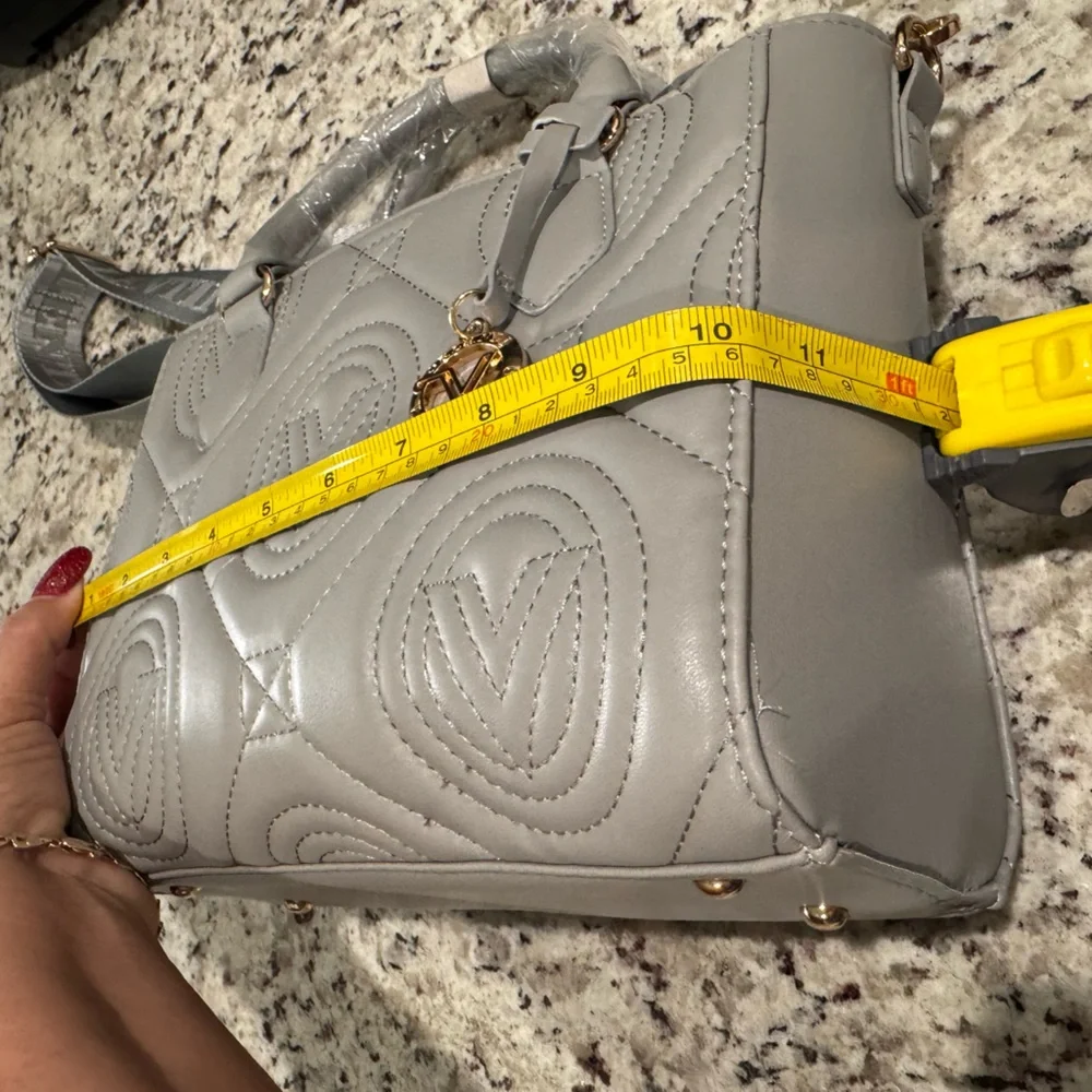 New VALENTINO ORLANDI TOTE BAG WITH PENDANT LIGHT GREY w/Guitar strap - Picture 8 of 14